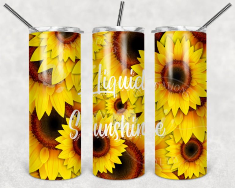 Liquid Sunshine 20oz Skinny Tumbler – Straight and Tapered PNG Files ...