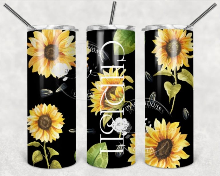 Sunflowers 20oz Skinny Tumbler – Straight and Tapered PNG Files ...