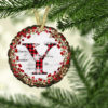 Wood Slice Ornament, Red Buffalo Plaid with Snowflakes on White Birch, Sublimation Designs - Image 5